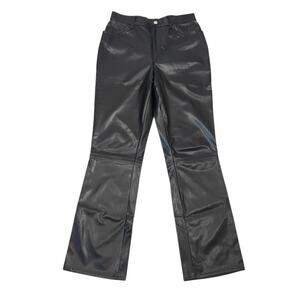 Vintage Y2K Xhilaration Black Faux Leather Mid Rise Bootcut Flare Pants 7